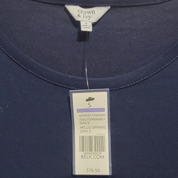 Crown & Ivy Womens Blue Shift Dress NWT Small - Picture 3 of 7